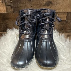 Sperry duck boots blue new without tags girls shoes
